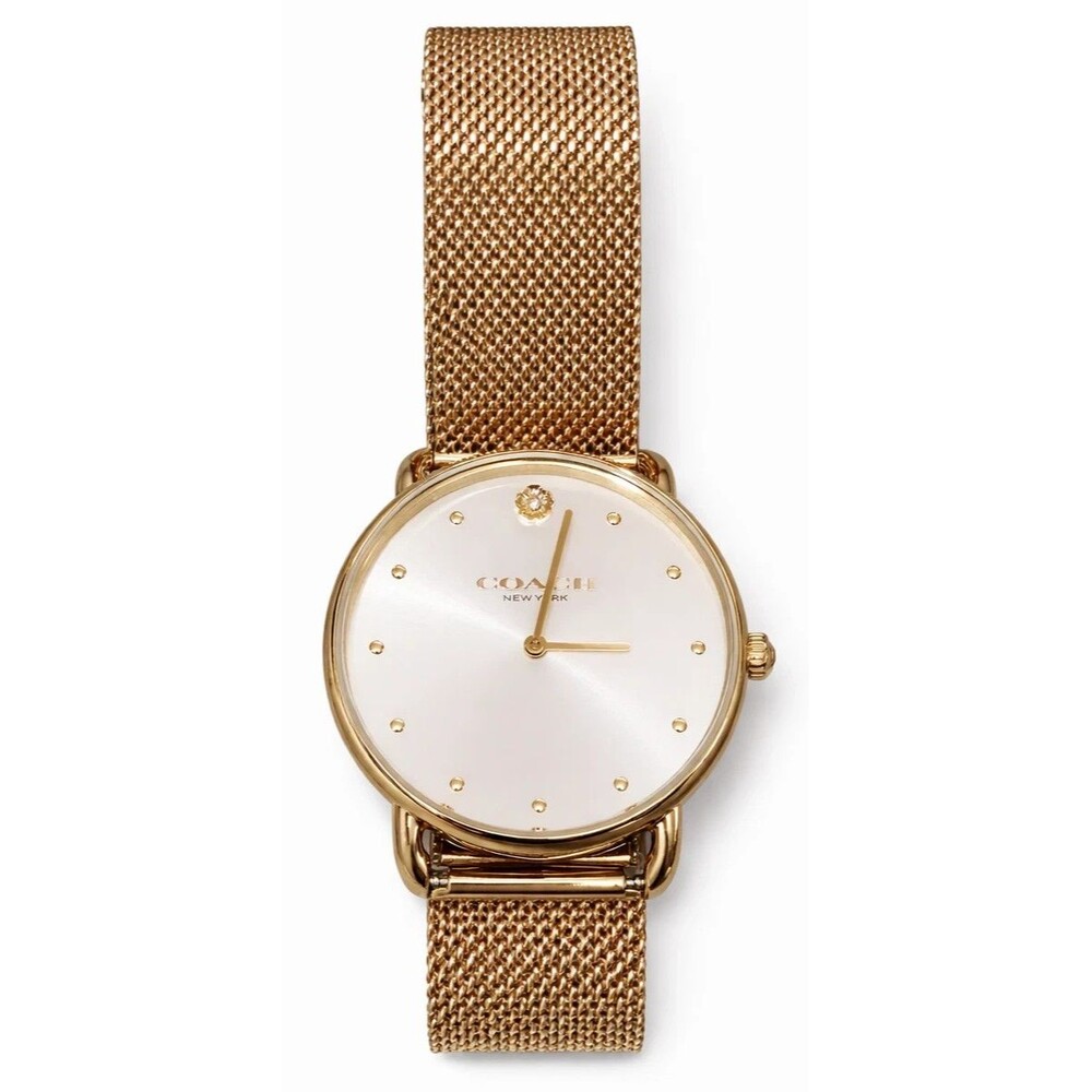 COACH Elliot 14504208 Women's Gold Tone Stainless Steel Mesh Bracelet Watch